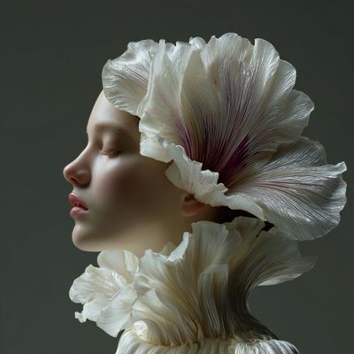 Visage en fleurs
